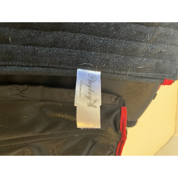 Playboy Intimates Corset Bustier Top Black & Red Lace Up Hook & Eye M - Picture 10 of 14